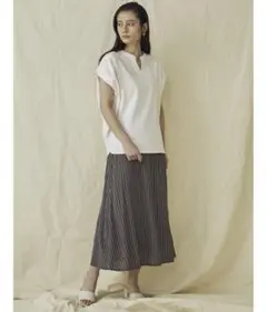 ロングスカート プリーツスカート マキシ丈スカート　総柄　幾何学模様