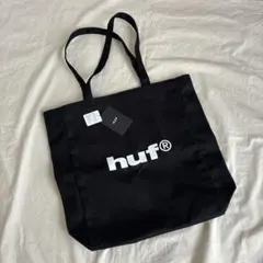 新品　HUF トートバッグ　M プリントロゴ　ブラック　マザーズバッグのサムネイル