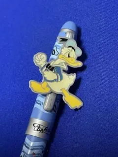 【レア】怒った?真剣な?ドナルドダックのボールペン ブルー ヴィンテージ