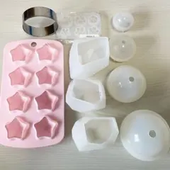 中古品 シリコンモールドセット レジン エポキシ樹脂 宝石石鹸