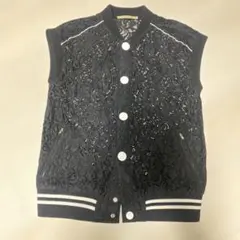 レースノースリーブジャケット 黒のサムネイル