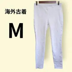 レディース スキニーパンツ【M】白/ホワイト ストレッチ