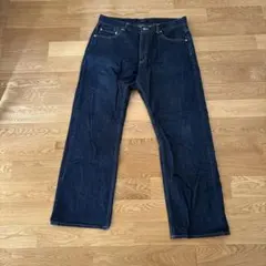 LEVI'S 34インチ ダークブルーストレートデニムパンツ - メルカリ
