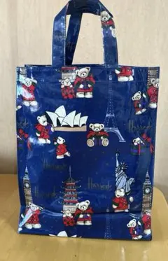 ハロッズ トートバッグ ネイビーブルー