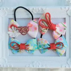 (14) 和風 ヘアゴム ヘアピン♡ リボン ハンドメイド 正月 着物