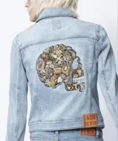 【B品】【未使用】zadig&voltaire デニムジャケット　スカル刺繍のサムネイル