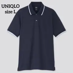 【ユニクロ】ドライEXカノコ ポロシャツ 半袖 ネイビー L 427015 美品のサムネイル