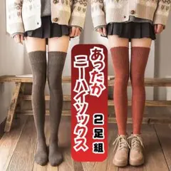 【Jen30様専用】【新品未使用】あったかニーハイソックス 2足組【匿名配送】