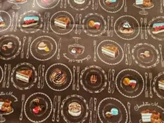 SALE ✨コスモテキスタイル オックス スイーツ柄 ブラウン