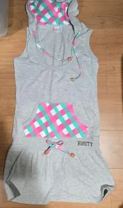RUSTY ラスティ グレー フード付き ワンピース