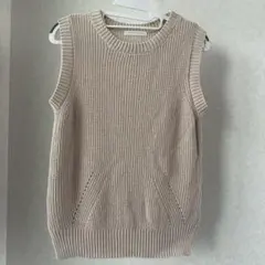 LOWRYS FARM ベージュ ニットベスト M 綿