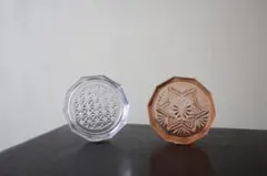 和骨董　和ガラス　ガラスコースター　アクセサリートレイ　２枚　昭和レトロ