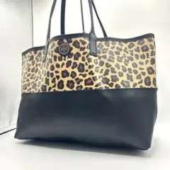 ✨美品✨TORY BURCH A4可　大容量　ヒョウ　レオパード　トートバッグ