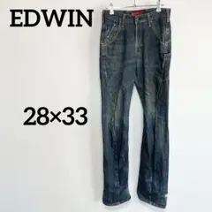 EDWIN エドウィン ストレートデニム ネイビー 古着コーデ アメカジ