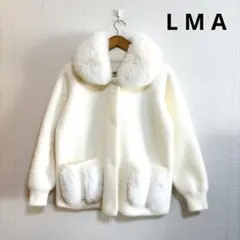 ♡L M A♡　韓国ブランド　ホワイトファーニットコート