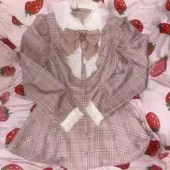 Secret Honey シークレットハニー セットアップ ピンクチェック 長袖