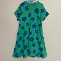 MARKEY’S HOGAN＊花柄 半袖ワンピース 130 緑 青 キッズ