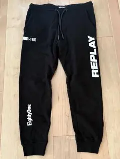 REPLAY ブラック ジョガースウェットパンツ