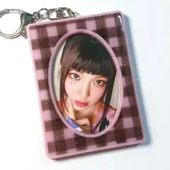 B8 トレカ ケース デコ トレカキーホルダー レジン ギンガム チェック 黒