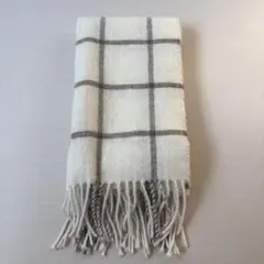 無印良品 ウールマフラー アイボリー×チェック
