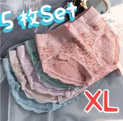 人気　まとめ売り　レディース ショーツ 5枚　ハイウエスト　温活　パンツ　XL