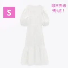 刺繍入り　ポプリンワンピース　ロングワンピース S サイズ　zara ザラ