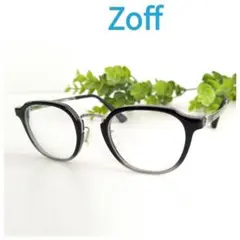 良品☆Zoff ゾフ 眼鏡 メガネ ラウンド ボストン ブラック グレー 軽量