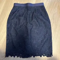 【新品、未使用】アプワイザーリッシェ ネイビー花柄レーススカート