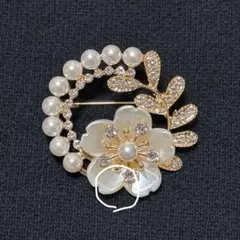 桜パールブローチ訳あり