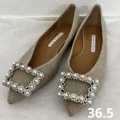 【新品】PIPPICHIC ベージュ フラットシューズ