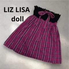 LIZ LISA doll チューブトップミニワンピース F ピンク チェック