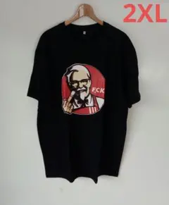 カーネル F○CK サンダース チキン屋 中指 オモシロTシャツ(2XL)J24