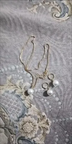 ゴールドメッキ パール ネックレス イヤリングセット