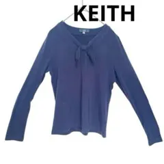 KEITH キース 日本製 ボウタイカットソー ネイビー 38 定価1.2万弱のサムネイル