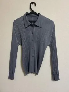 【美品】ISSEI　MIYAKE　プリーツプリーズ　長袖シャツ　ボタンシャツ PLEATS PLEASE ISSEY MIYAKE】プリーツプリーズイッセイミヤケ