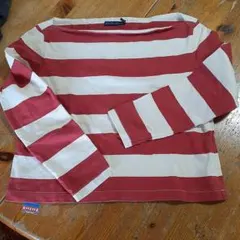 Ralph Lauren 赤と白ストライプ 長袖Tシャツ S