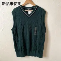 【新品未使用】UNIQLO ユニクロ ケーブルVネックニットベスト グリーン