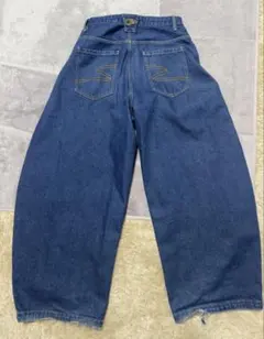 PEOPLESENSE 藍色 牛仔闊腿褲（S）