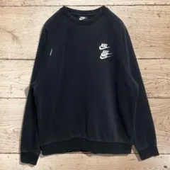 初売り《希少》NIKE☆スウェット トレーナー スウィッシュ 刺繍ロゴ 黒 M