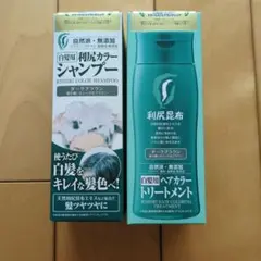 利尻昆布 カラーシャンプー 　ヘアカラートリートメント　２点セット 自然派clubサスティ 白髪染め ［白髪用］利尻ヘアカラートリートメント