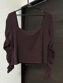 H&M ワインスクエアネック トップス L