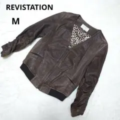 リヴィジテーション ブラウン アニマル柄　レザージャケット　M