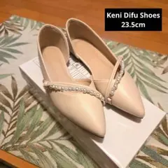 未使用に近い♡Keni Difu Shoes ベージュパール装飾フラットシューズ