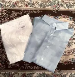 【新品】シアーシャツ2点セット ホワイト、ブルー