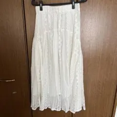 Green Parks レーススカート オフホワイト ロング丈 F