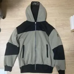 CRONOS パーカー ジップアップ カーキ×ブラック