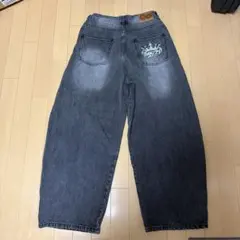 9090 ブラックバギーデニム