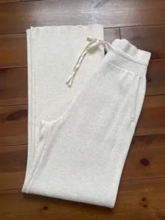 UNIQLO ウォッシャブルニットリブパンツ M アイボリー　レディース　美品