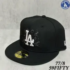 海外限定 NEWERA 59FIFTY ドジャース クロウズ ブラック 77/8
