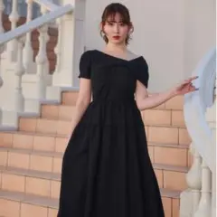 Herlipto Twisted Ribbon Tiered Dress S